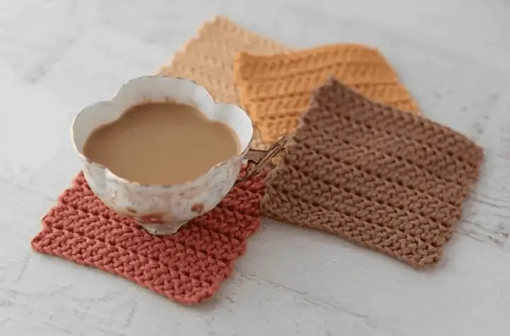 crochet square coasters