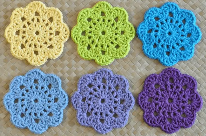six flower coasters