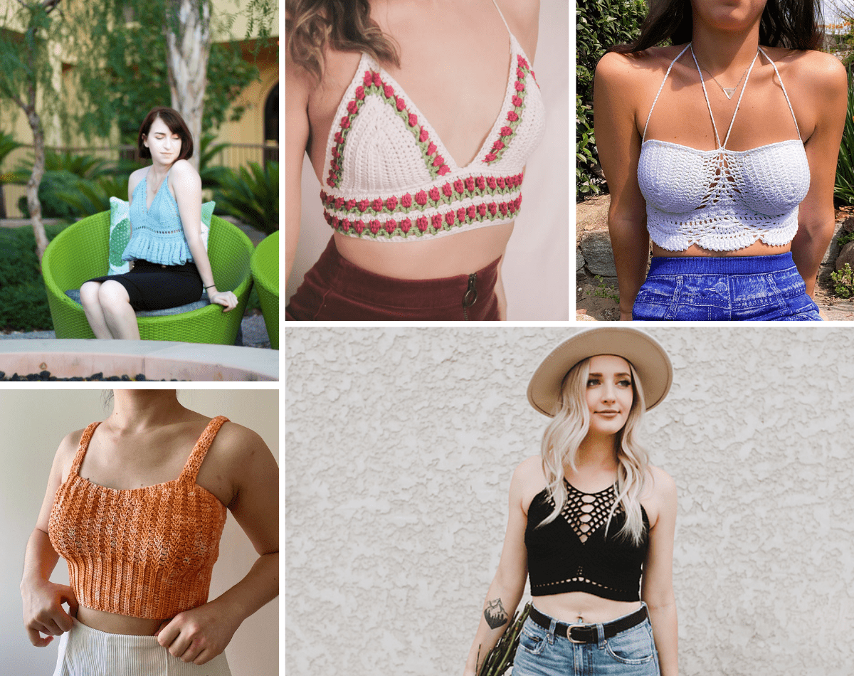 DIY Crochet Crop Top with Ruffle Sleeves