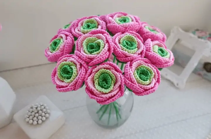 Multi-colored flowers in a glass vase