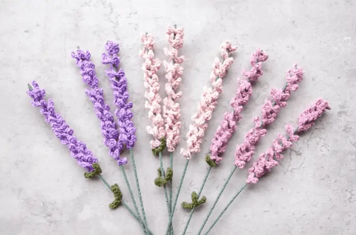 Shades of purple and pink crochet lavender