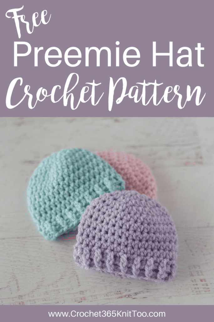 Image of 3 preemie crochet hats