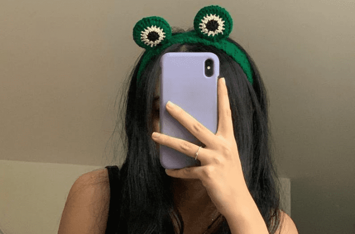 crochet frog headband