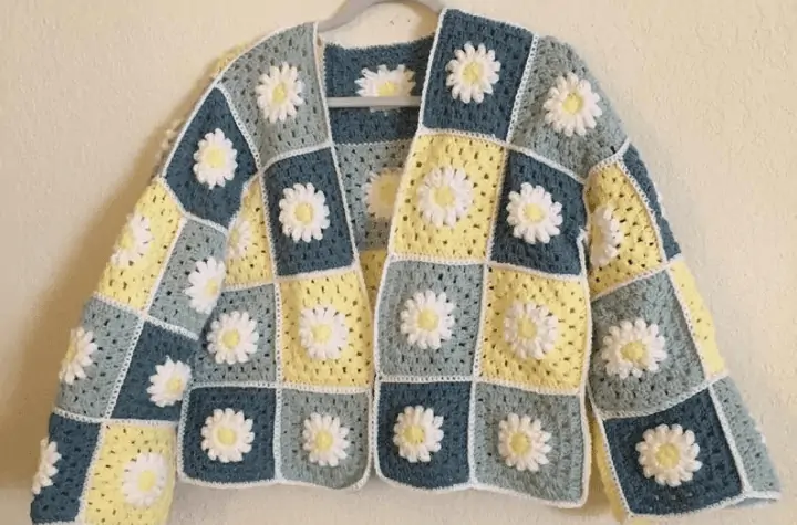 Daisy granny square cardigan.