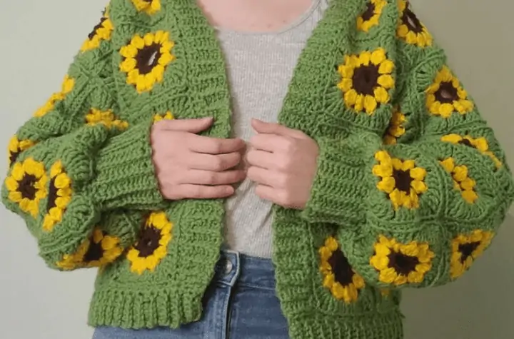 crochet granny square cardigan