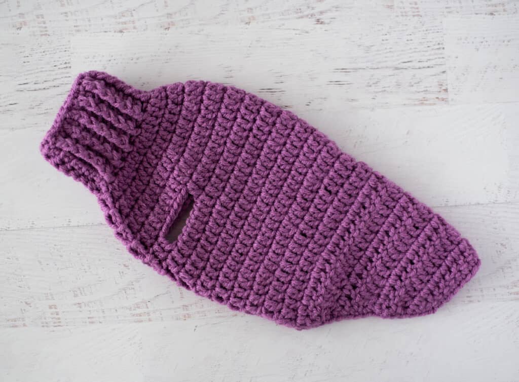 purple crochet cat sweater
