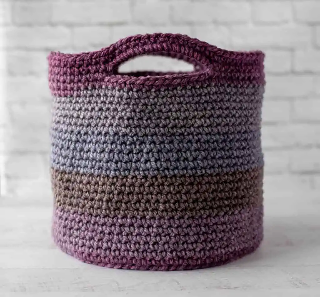 Crochet Basket in purple tones