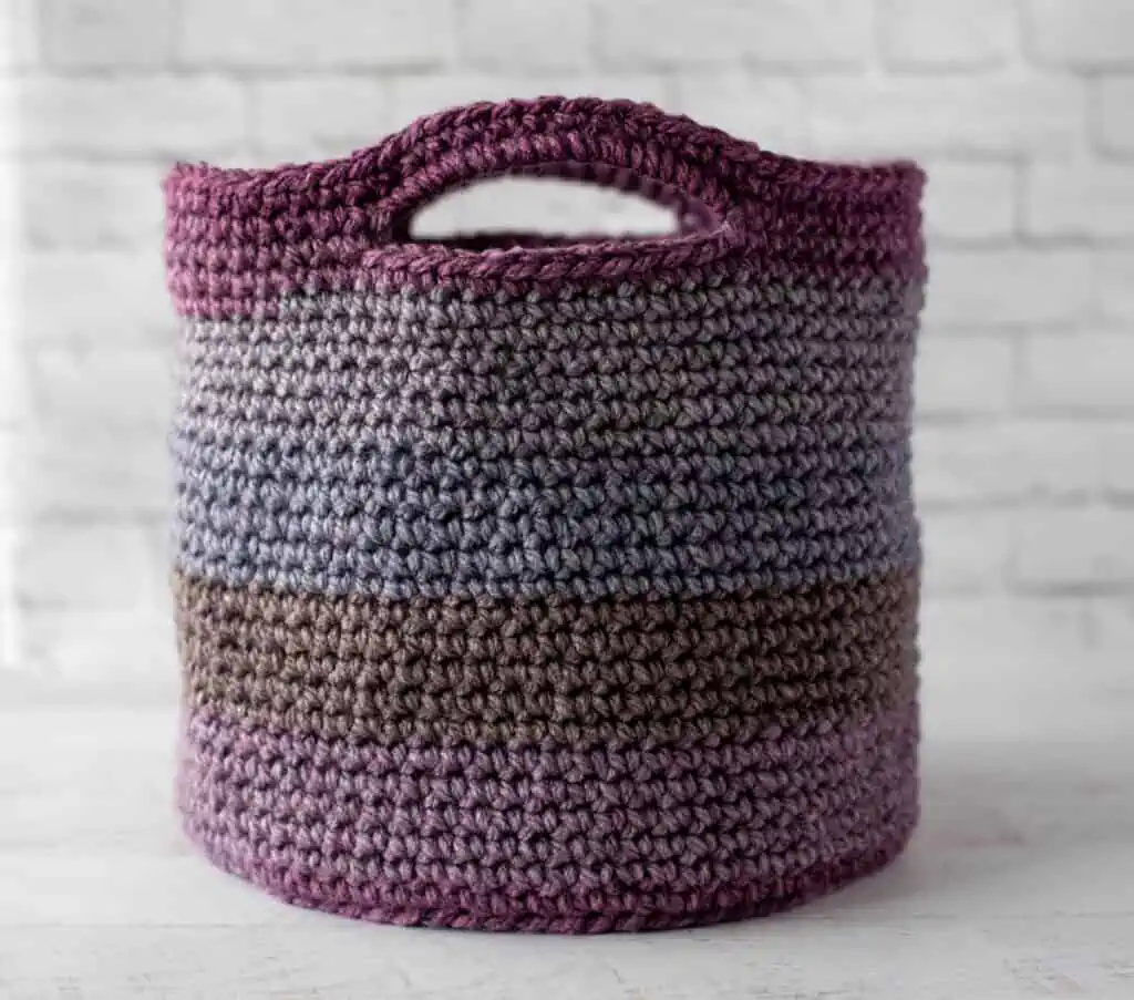 Crochet Basket in purple tones