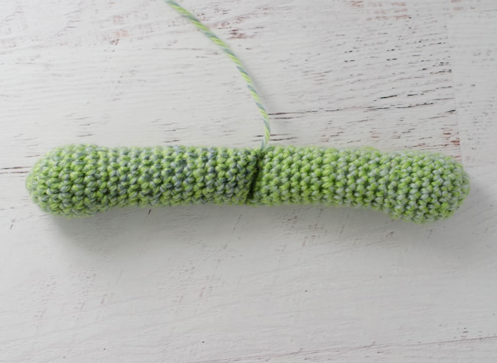 crochet puppy lovey arms in green