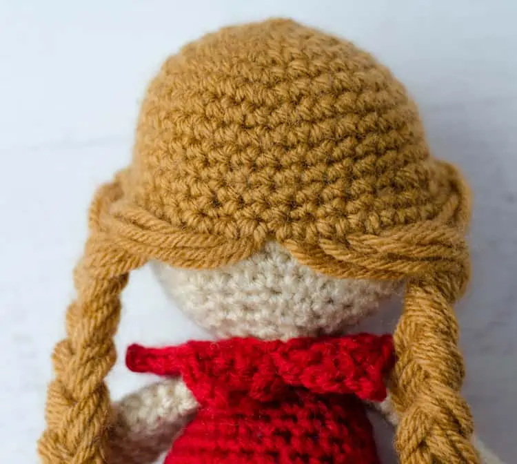 back of crochet elf's hair with braids
