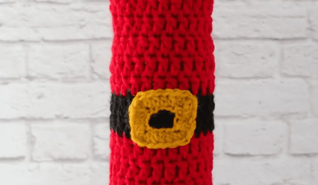 Santa Claus-looking wine cozy.