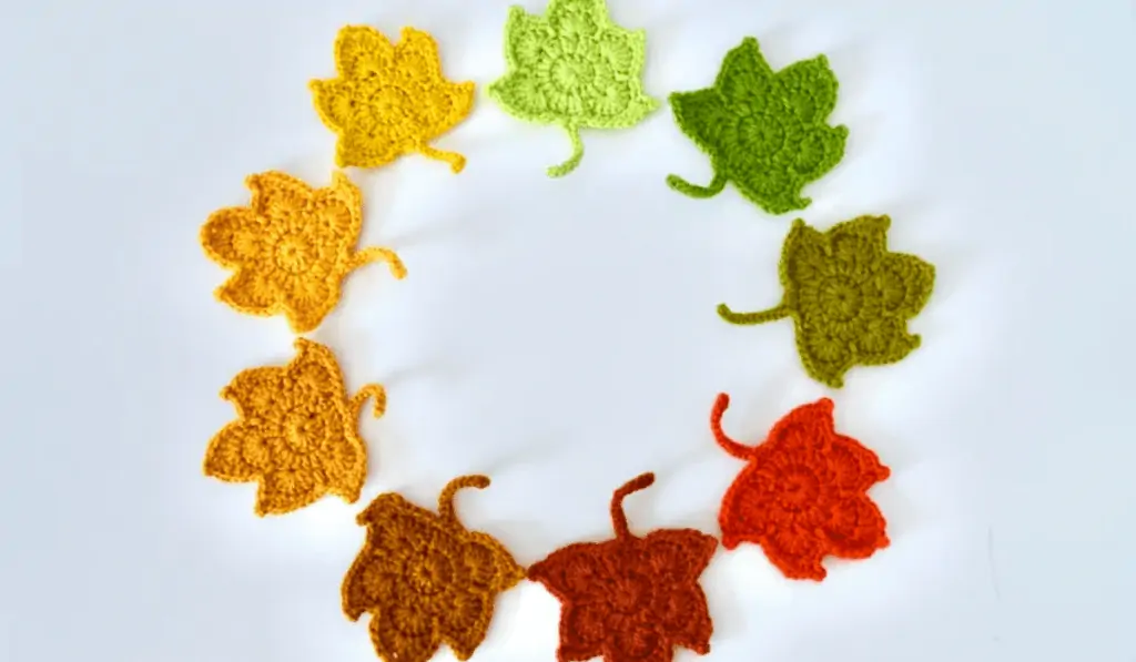 Little maple leaves in a color wheel.
