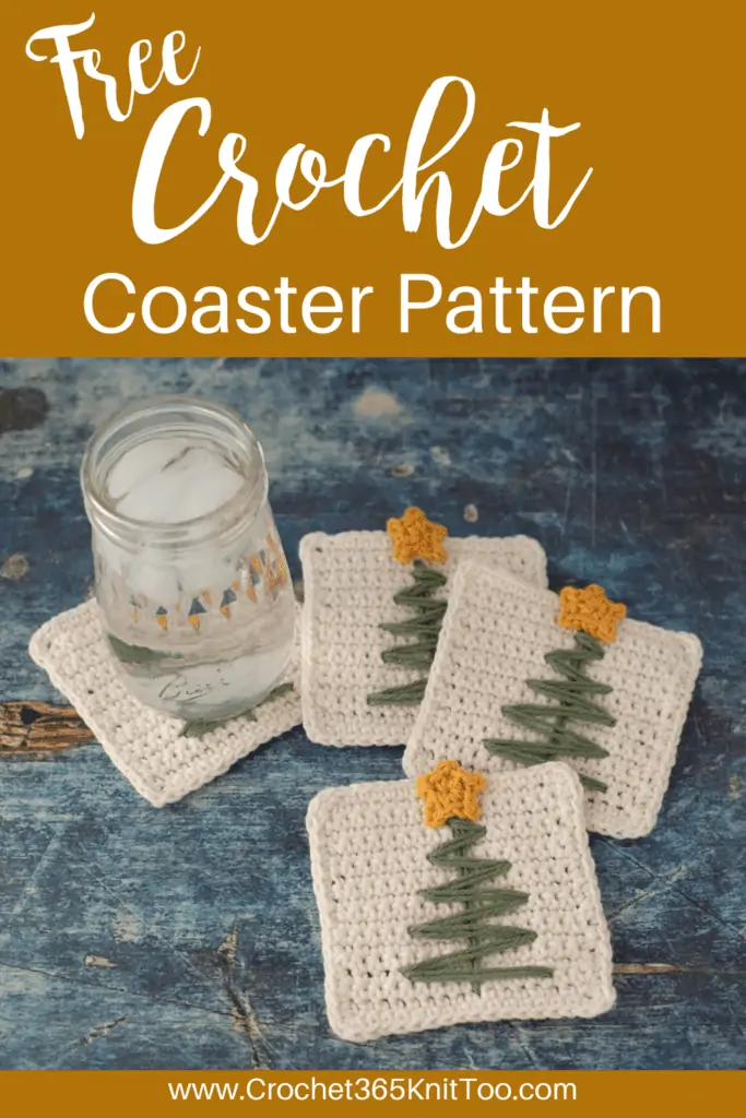 Crochet Christmas Tree Coasters - Crochet 365 Knit Too