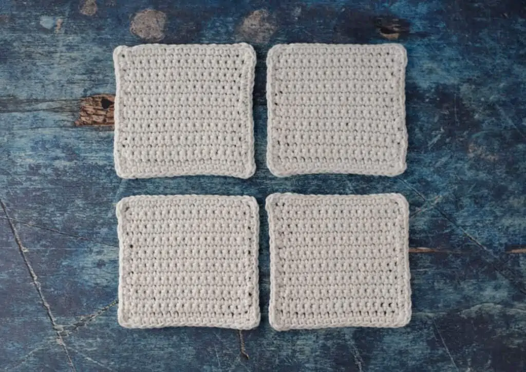 White crocheted coasters