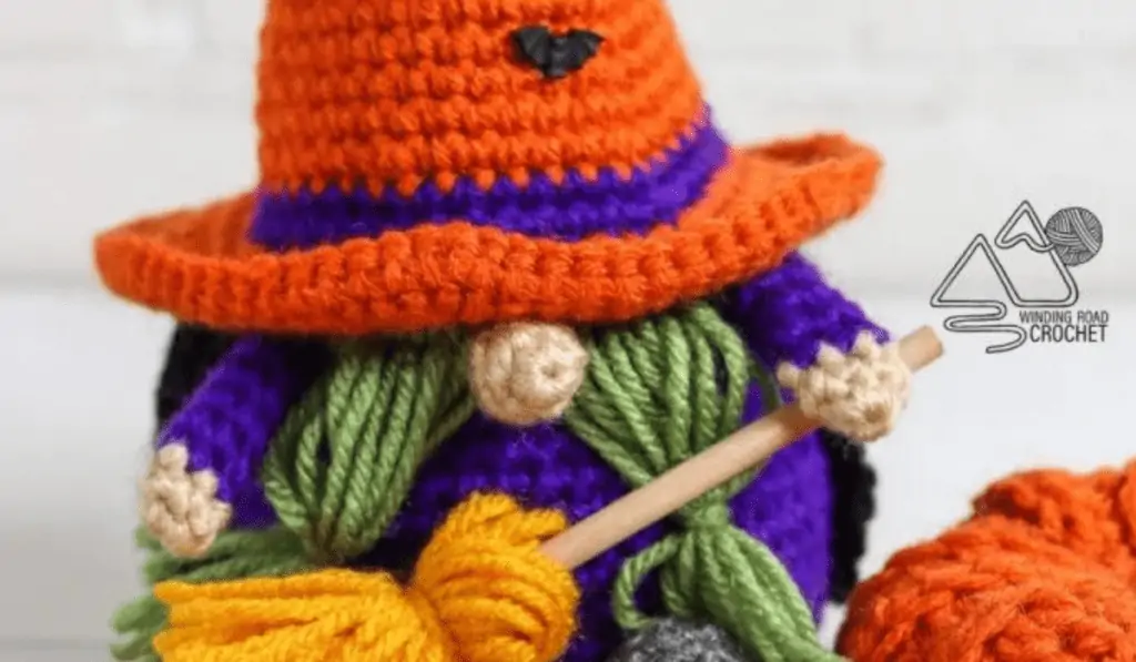 crochet witch gnome