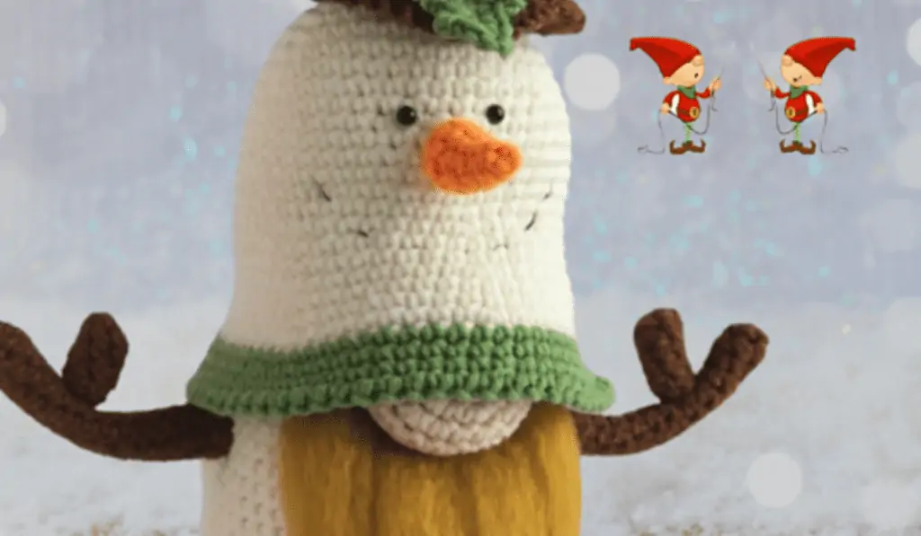 crochet snowman gnome