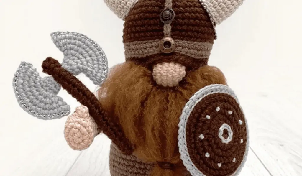 crochet viking gnome