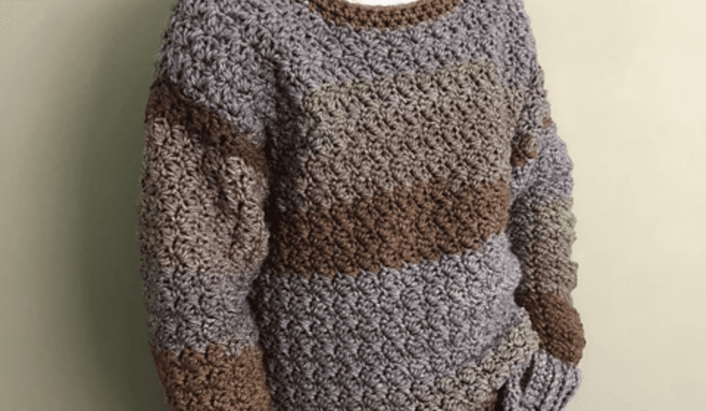 A retro sweater with shades of brown.