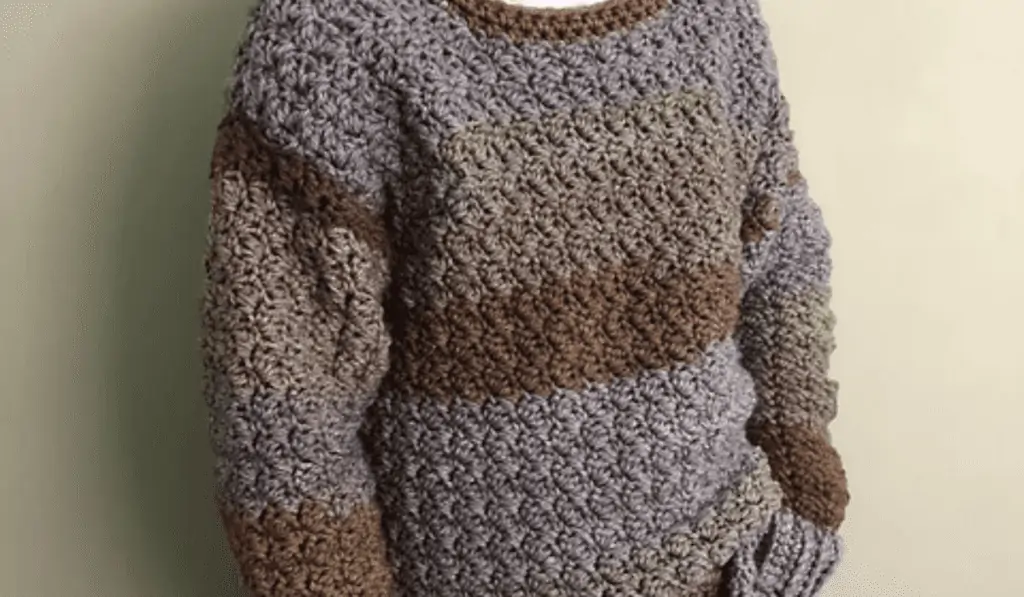 A retro sweater with shades of brown.