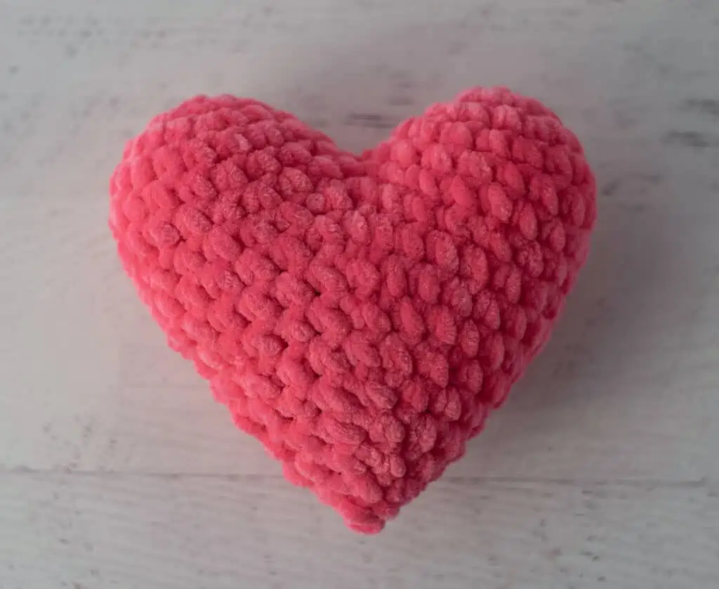 Pink crochet heart