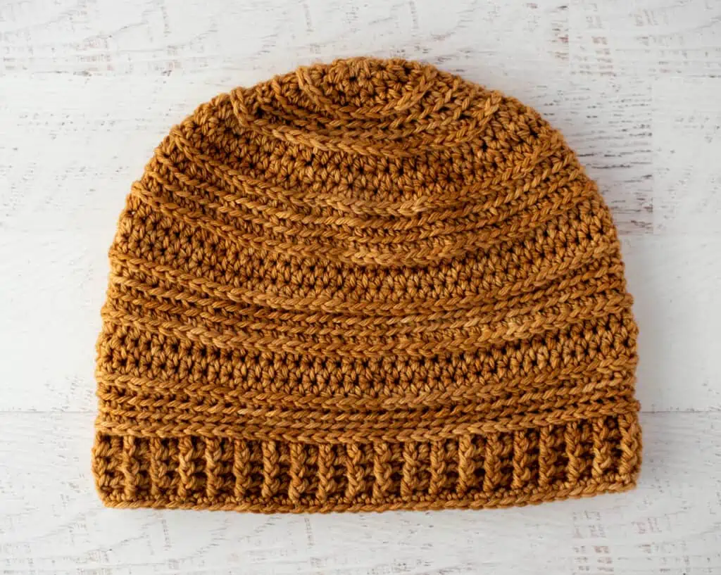 Golden beer color crochet cap