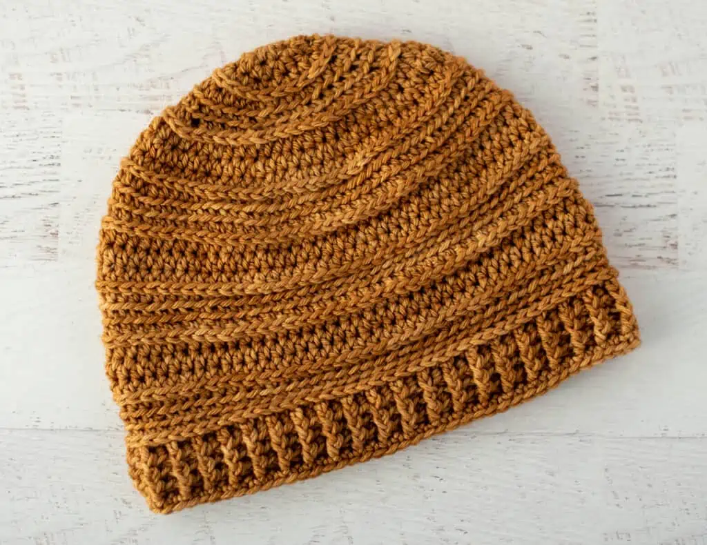 Golden beer color crochet cap