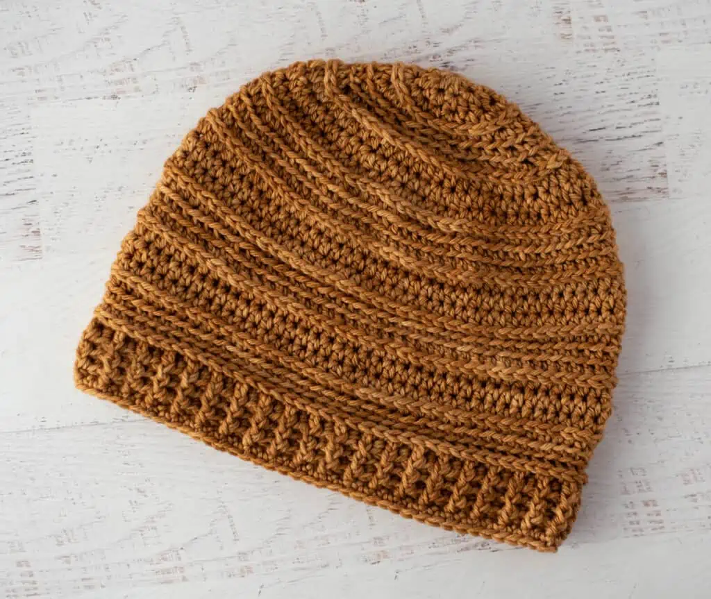 Golden beer color crochet hat