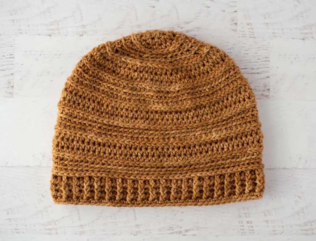 Golden beer color crochet cap