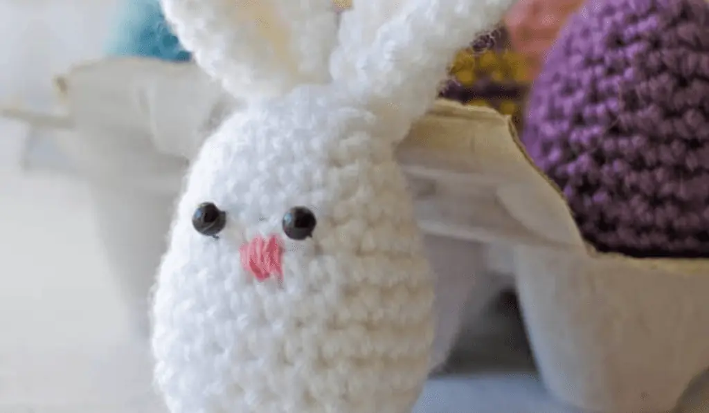egg-shaped crochet bunny