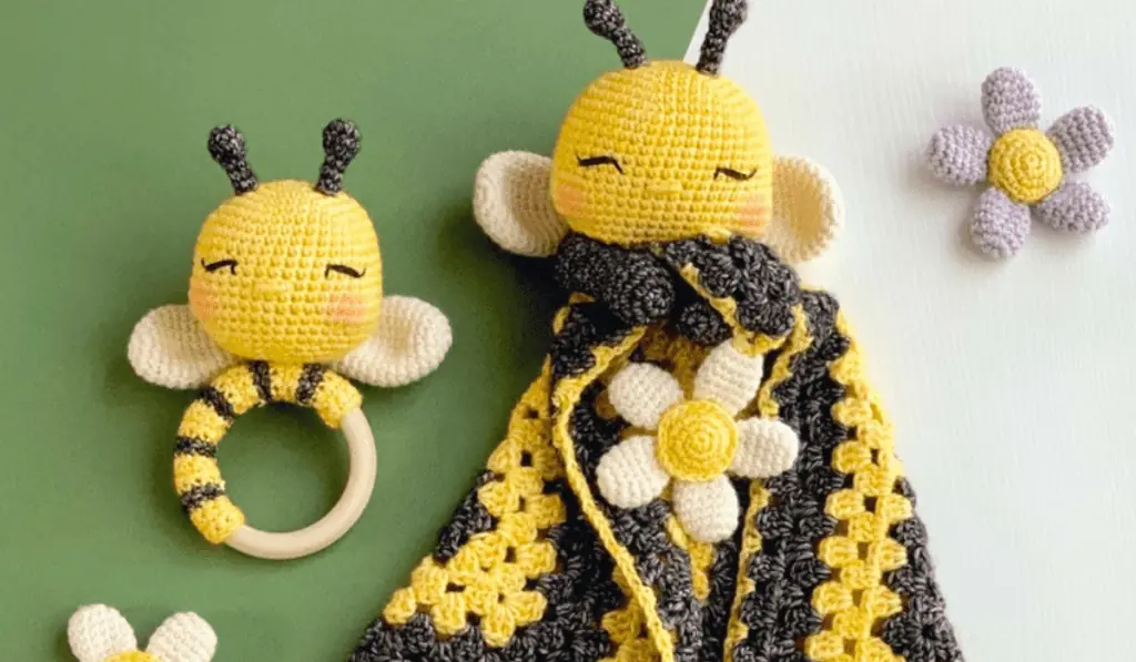 A bee crochet lovey