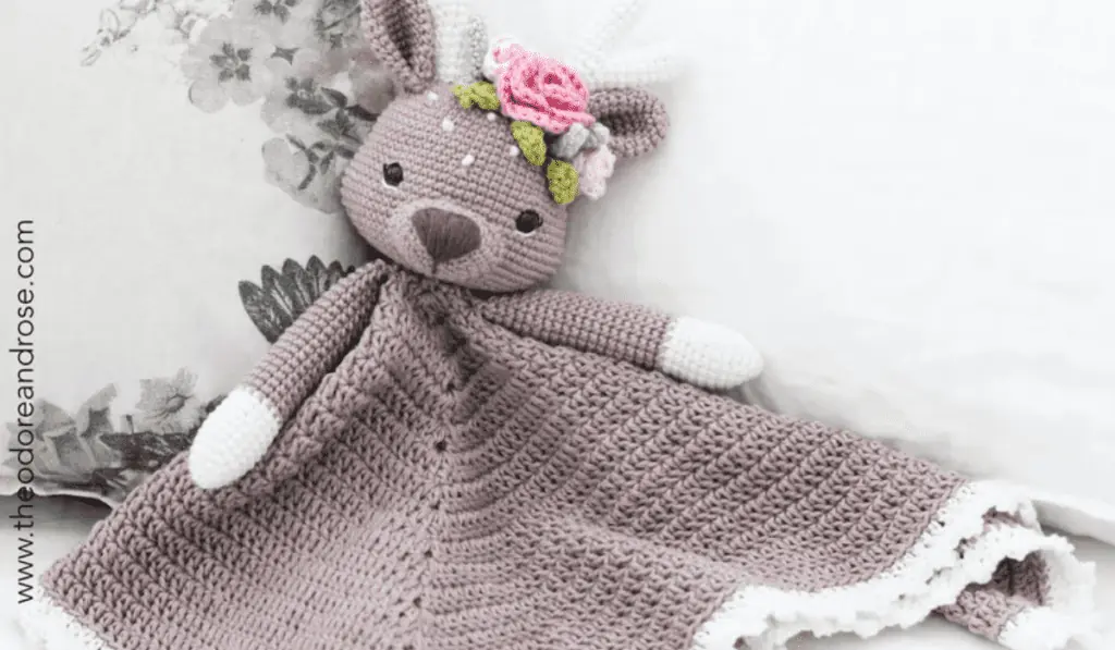A crochet lovey deer.