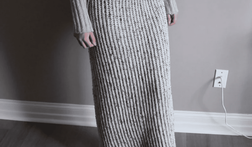A long cozy crochet skirt
