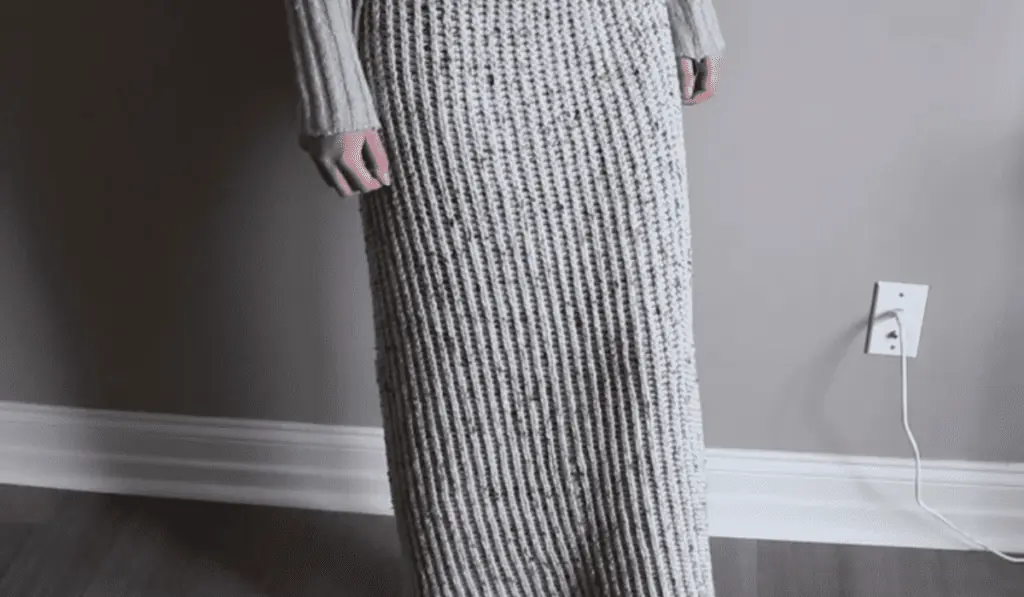 A long cozy crochet skirt