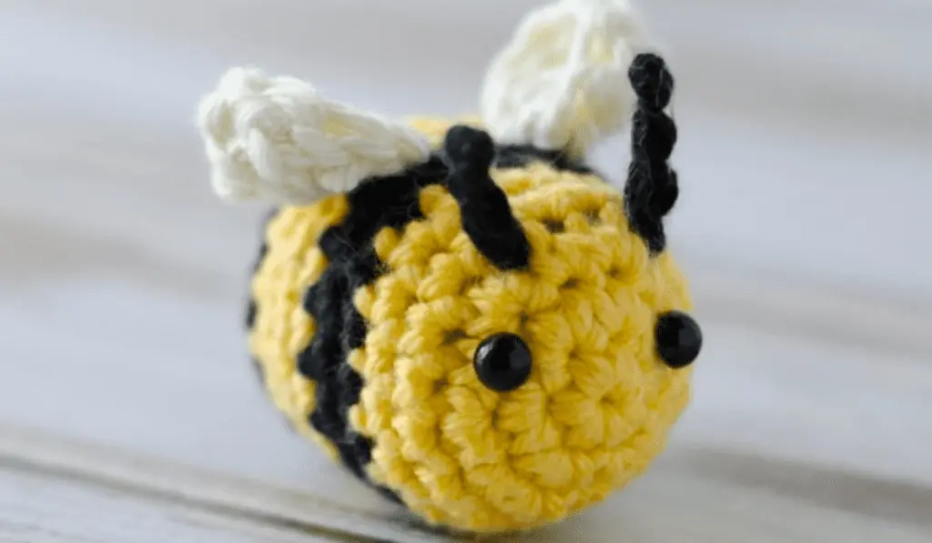 A crochet bee amigurumi