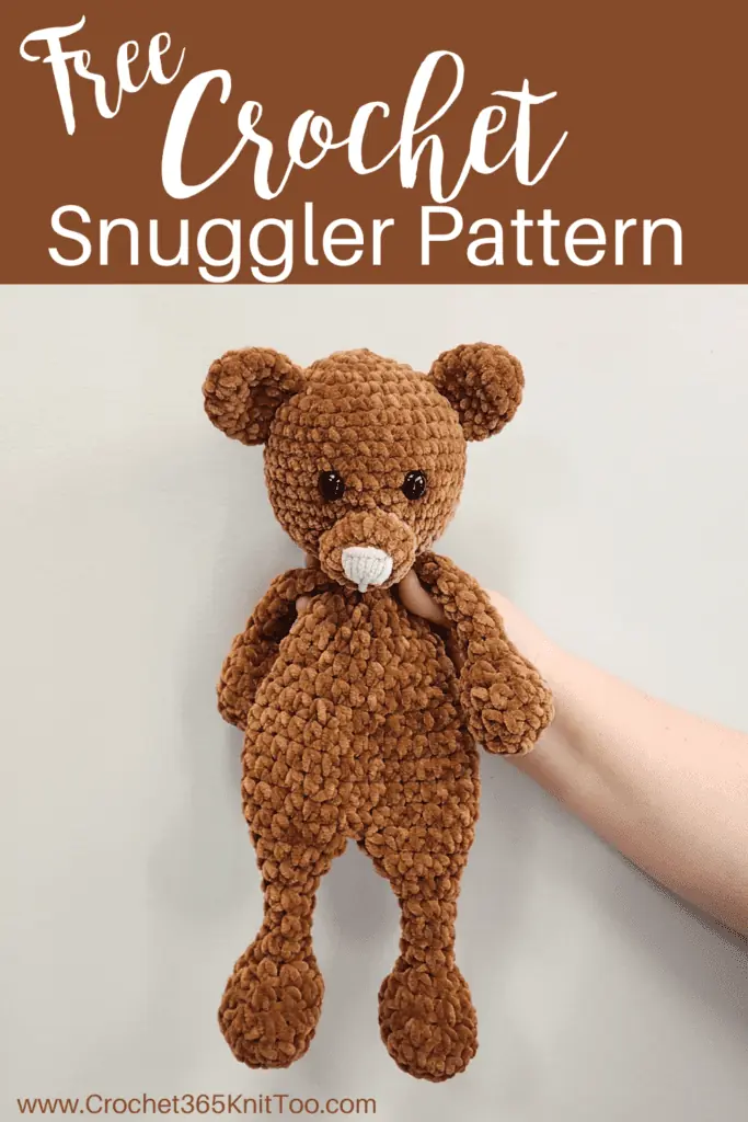 Brown Bear Snuggler in velvet yarn image