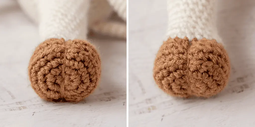 Crochet cow feet examples