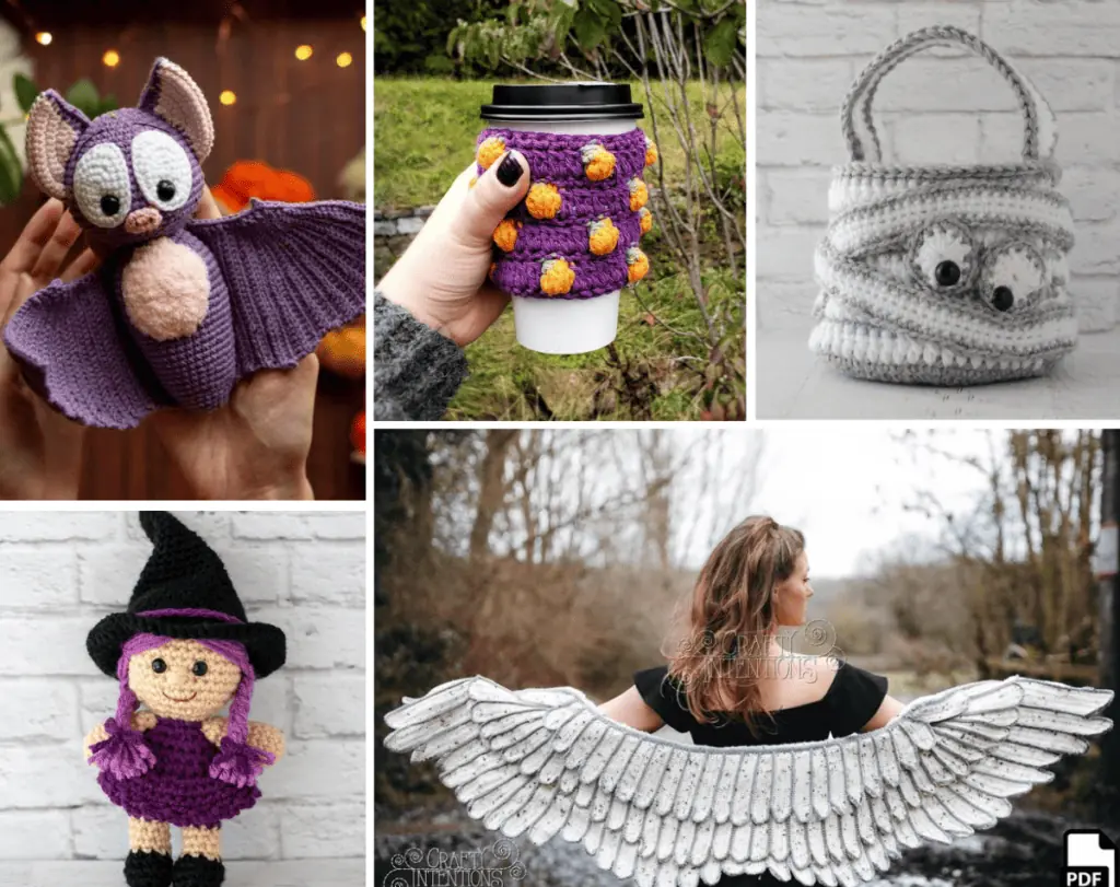 Collage of Halloween Crochet Patterns