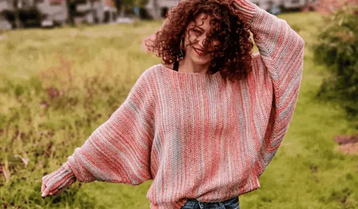Sunset Sweater crochet sweater pattern preview; design by Katerina Designs