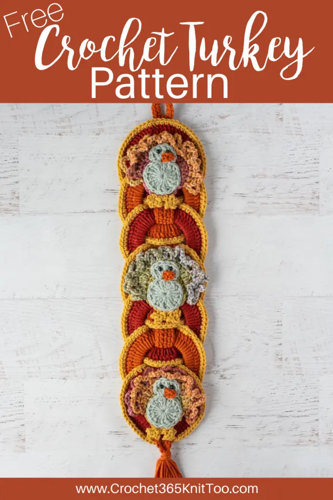 Pin image of crochet turkey wallhanging