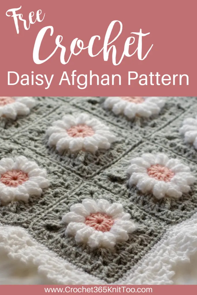 Image of crochet daisy granny square afghan