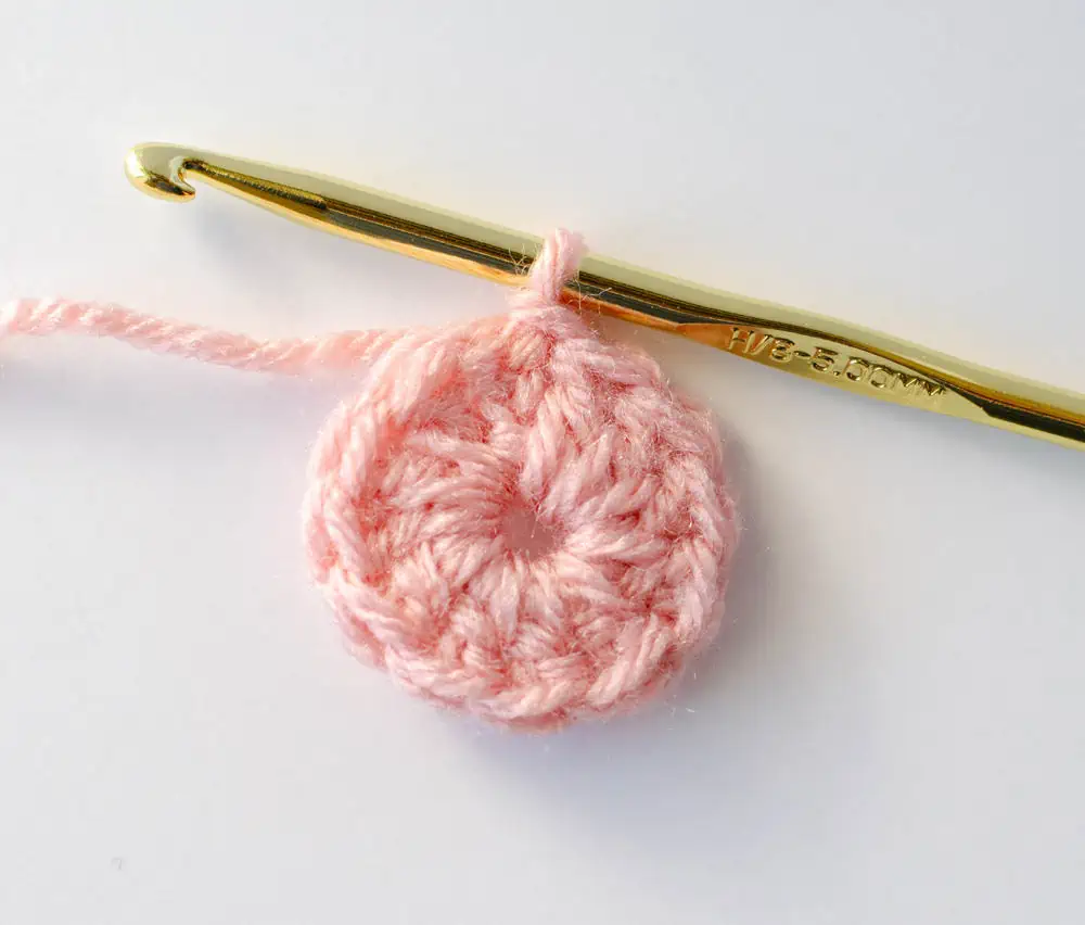 pink crochet circle