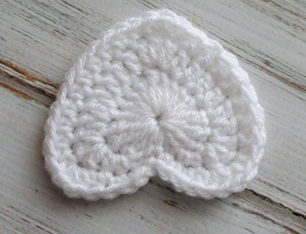 upside down crochet white heart