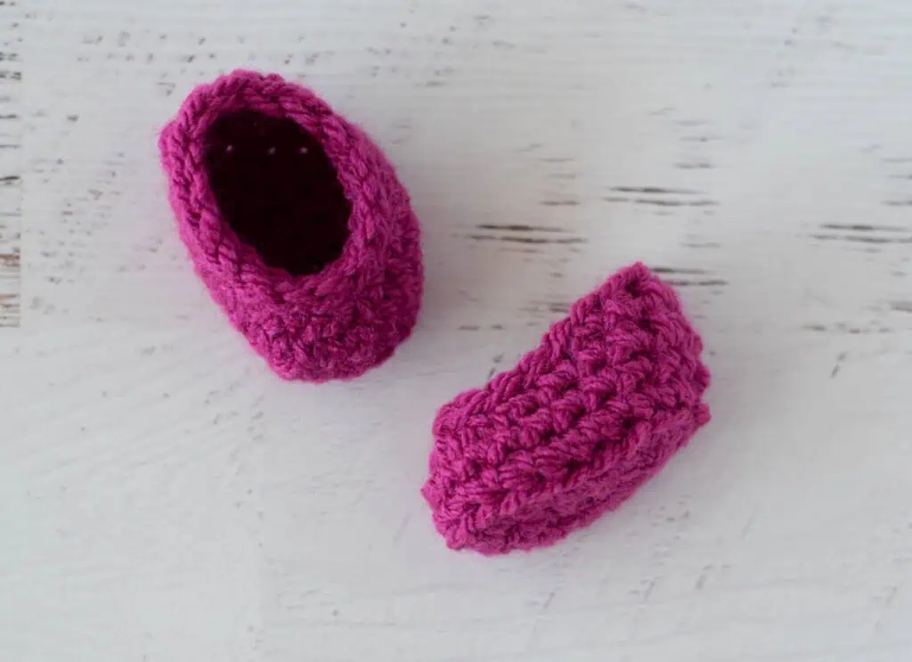 Crochet pink doll shoes