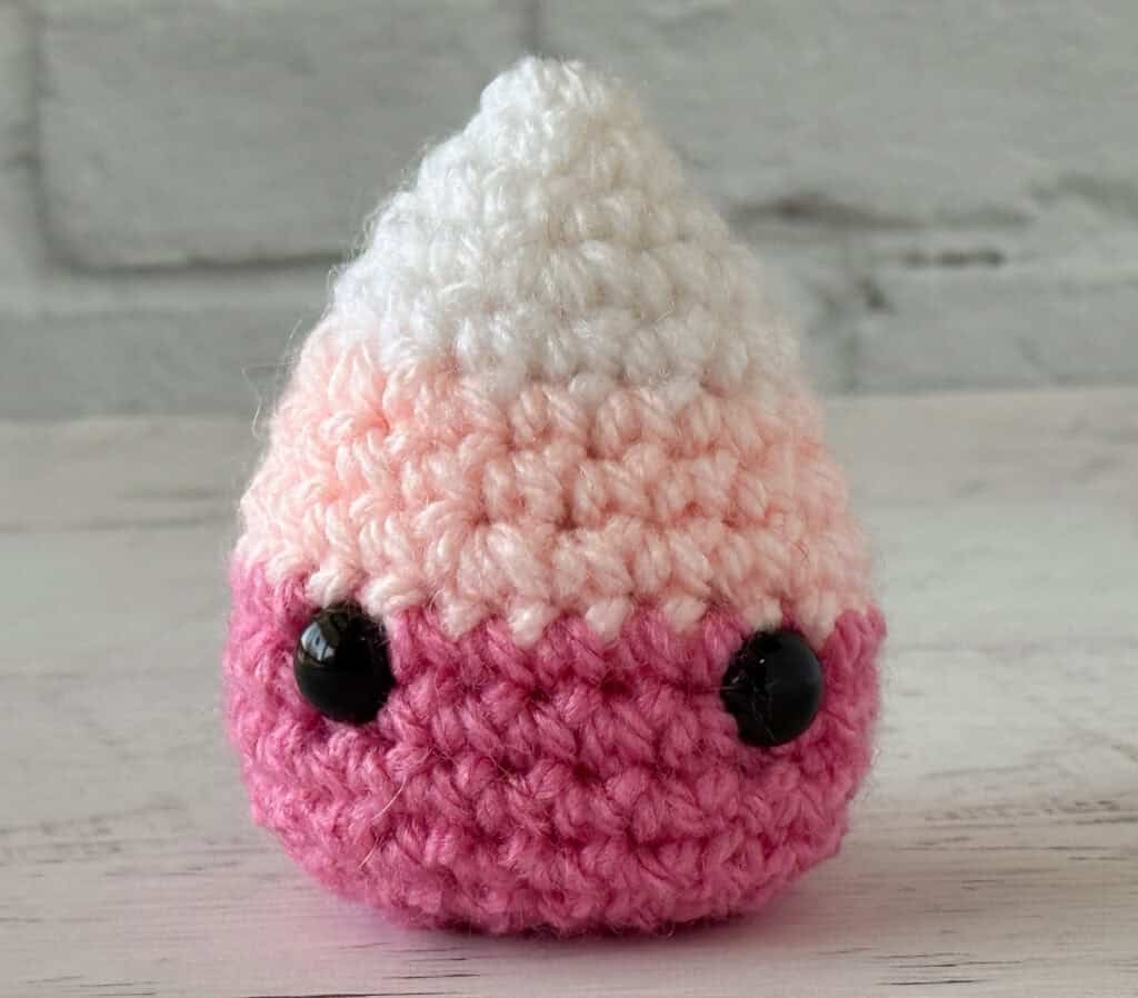 Pink crochet candy corn