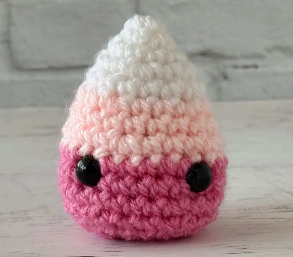 Pink crochet candy corn