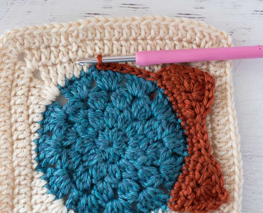 close up of crochet work