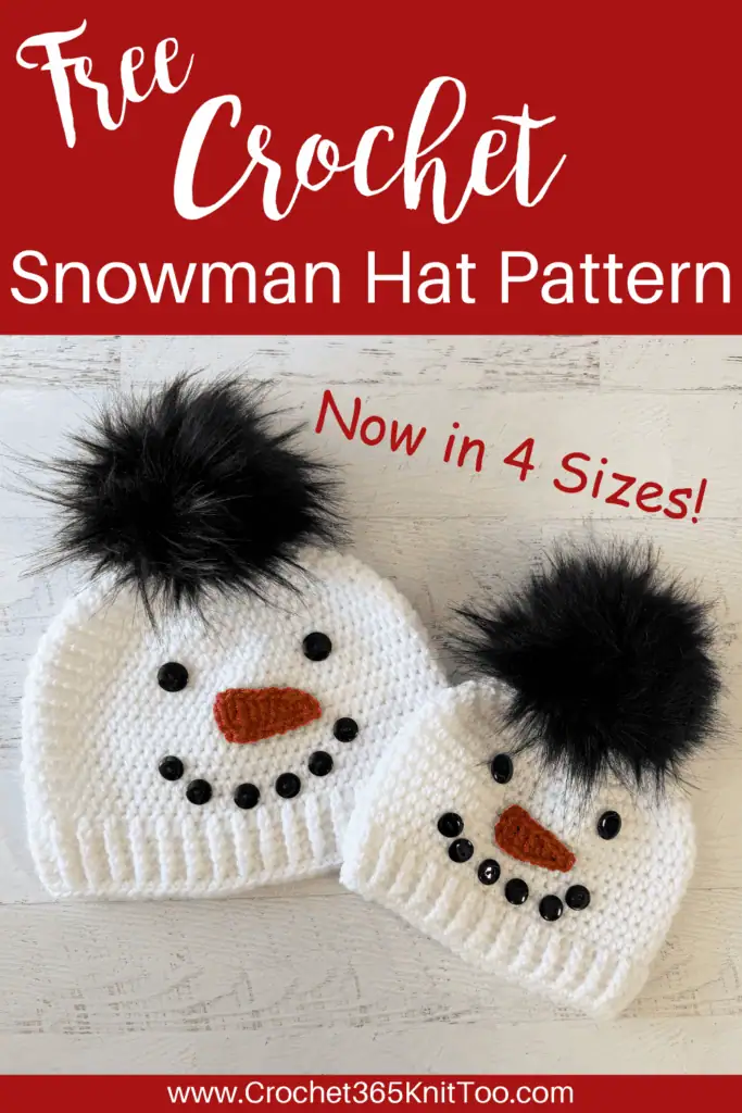 Image of 2 snowman hats in multiple sizes