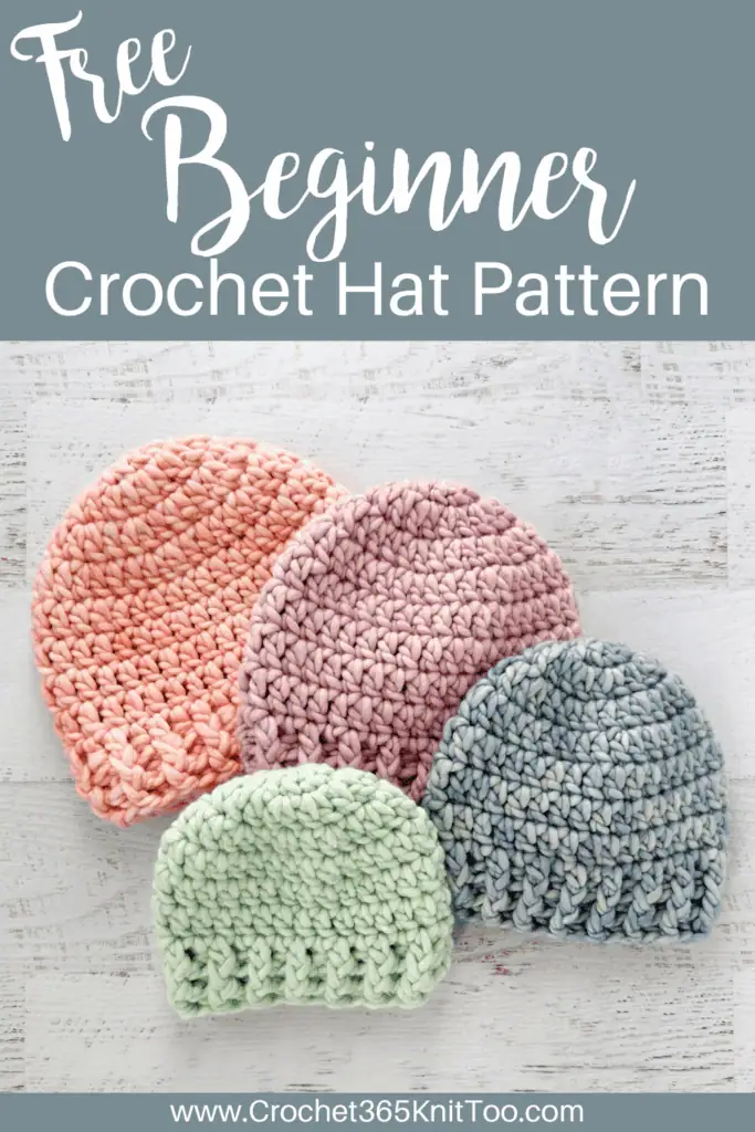 Image of 4 crochet hats