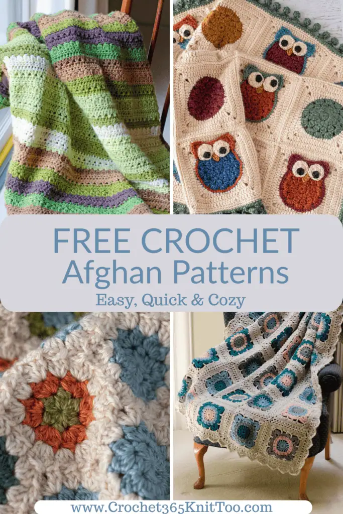 Collage of crochet blankets