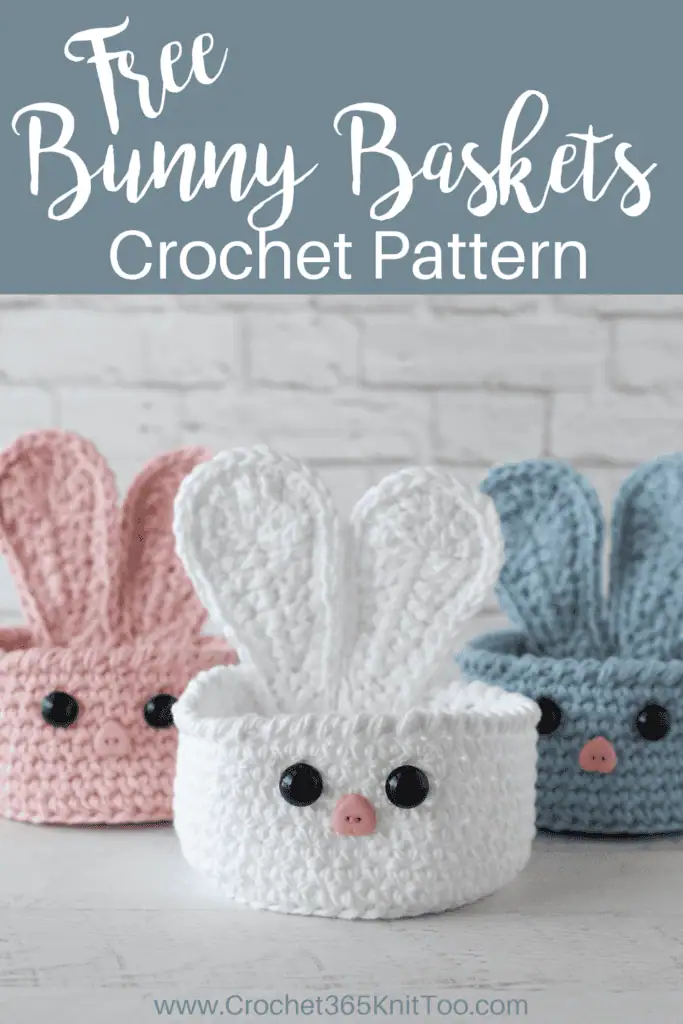Image of crochet bunny baskets